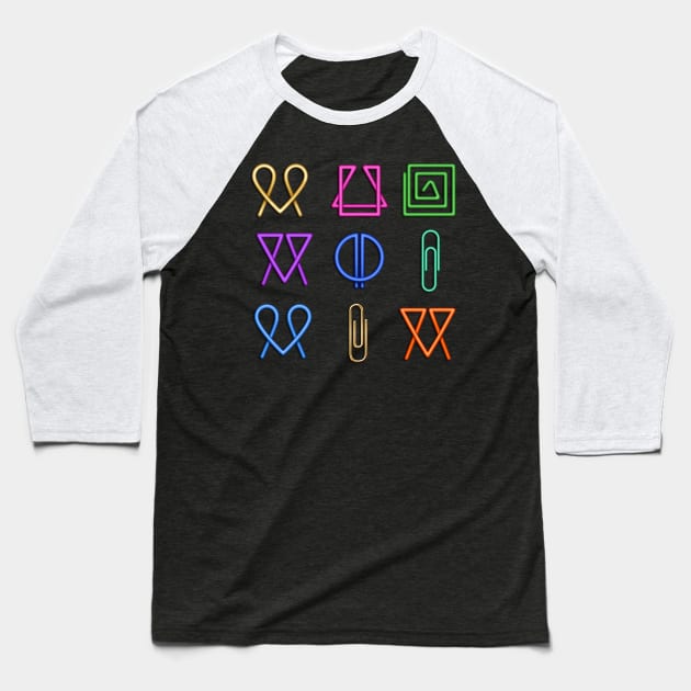 Shapes With Paper Clip Baseball T-Shirt by holidaystore